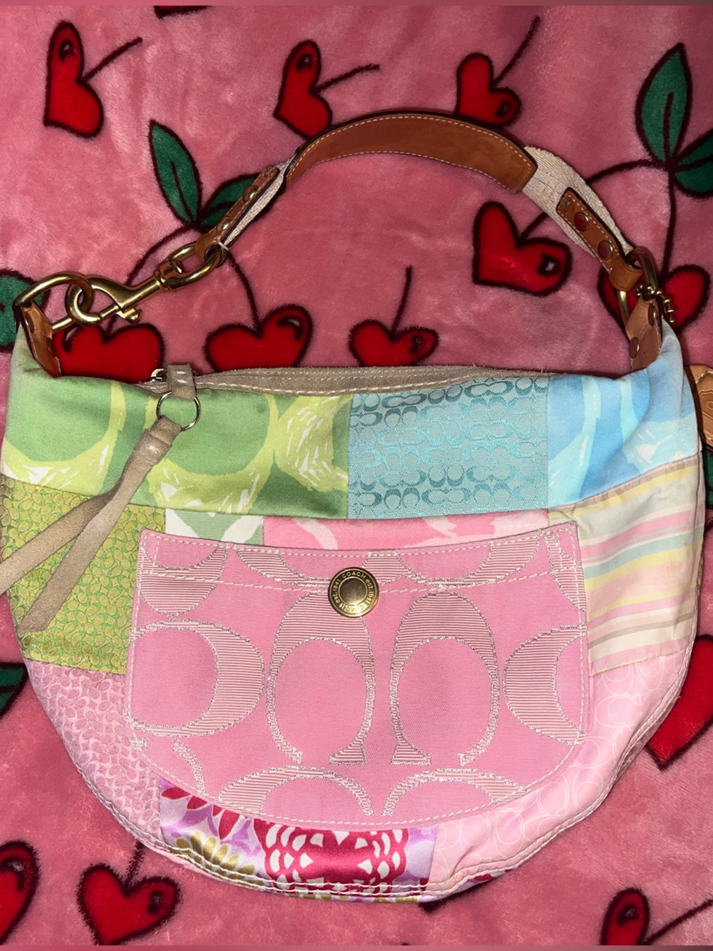 Coach Patchwork Shoulder Bag 🌸 chic coquette girl soft life pastels - Picture 9 of 10